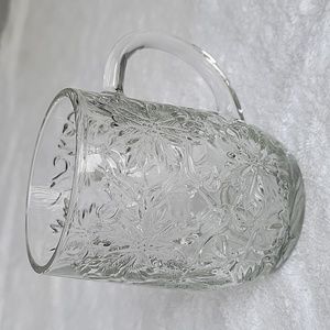 Princess House Fantasia Poinsettia Crystal Glass Mug. Excellent Condition.